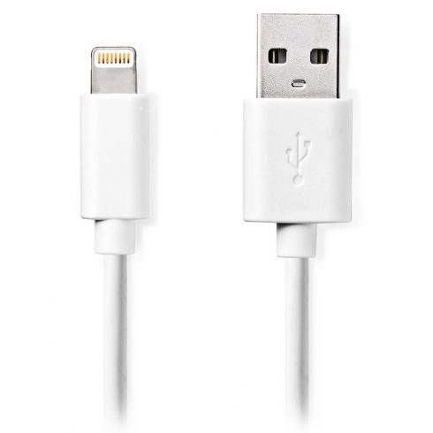 NEDIS kabel za sinkronizaciju i punjenje/ Apple Lightning 8-polni utikač - USB A utikač/ bijeli/ bulk/ 1m