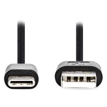   NEDIS USB 2.0 kabel/ USB-C utikač - USB-A utikač/ crni/ bulk/ 1m