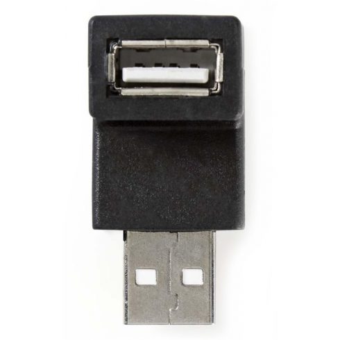 NEDIS USB 2.0 adapter/ USB-A utikač - USB-A utičnica/ 480 Mbps/ okrugli/ poniklano/ PVC/ crni/ blister