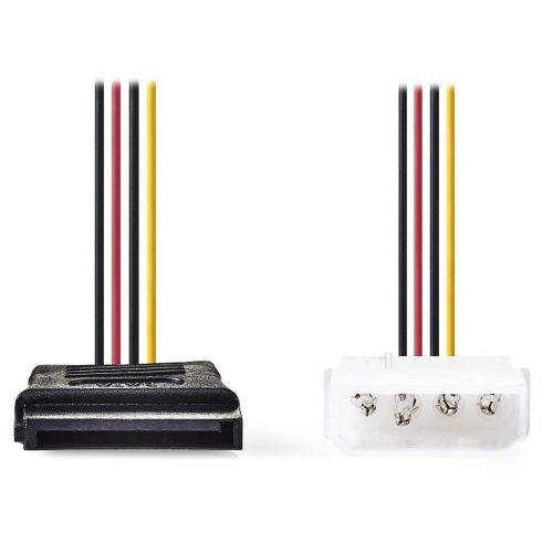 NEDIS interni strujni adapter kabel/ 15-pinska SATA utičnica - Molex utikač/ više boja/ kutija/ 15 cm