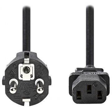   NEDIS strujni kabel 230V/ spojni 10A/ konektor IEC-320-C13/ direktni Schuko utikač/ crni/ bulk/ 2m