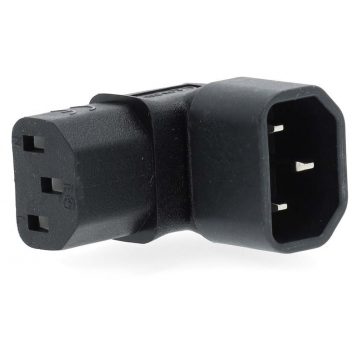   NEDIS strujni adapter od IEC-320-C14 do IEC-320-C13/ kutni 90°/ crni