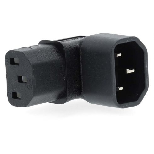 NEDIS strujni adapter od IEC-320-C14 do IEC-320-C13/ kutni 90°/ crni