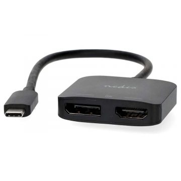   NEDIS kabelski adapter USB-C/USB 3.2 Gen 1/ USB-C utikač - DisplayPort utičnica - HDMI utičnica/ crni/ BOX/ 20cm