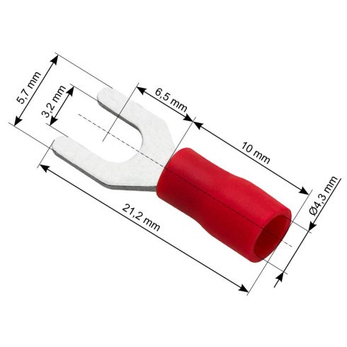 43-001# Izolirani lopatičasti konektor vijak 3.2 kabel 4.3