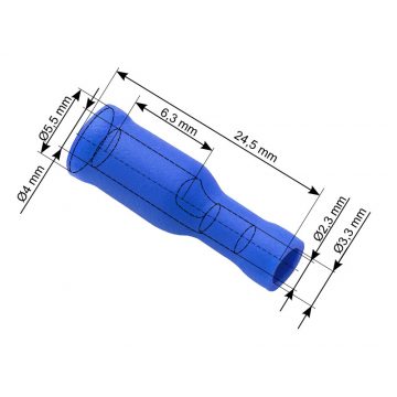 43-049# Izolirani konektor, utičnica 4,0/24,5 mm, plava