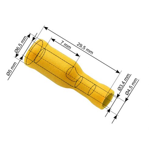 43-051# Izolirani konektor, 5,0/24,5 mm utičnica, žuta