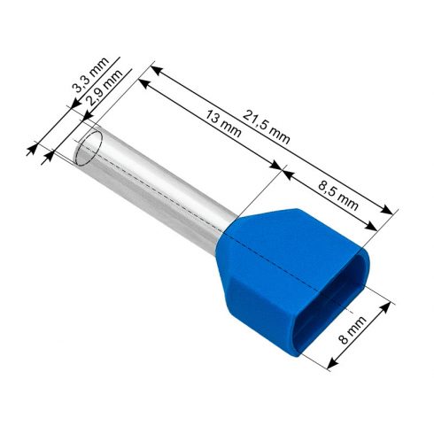 43-090# Izolirana konektorska čahura 2x2,5/13 plava