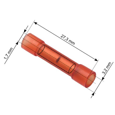 43-091# Izolirani konektor konektor 27,3/3,2/1,7 crveni