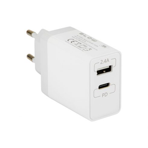 76-005# Zidni punjač, USB+USB-C utičnica, 30W