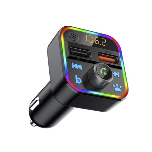 74-164# FM transmiter blow bluetooth5+qc3.0 rgb