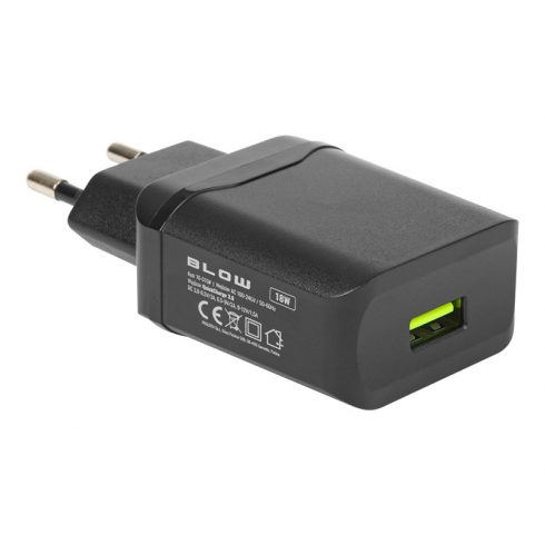 76-010# Zidni punjač USB QC3.0 utičnica 18W crna