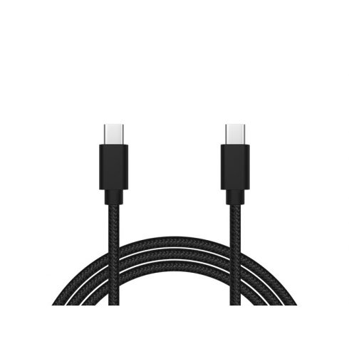 66-155# USB-C - USB-C 2.0 konektor 1,0 m crna pletenica