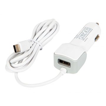   75-729# Auto punjač 5v 2.1a usb-c + usb utičnica 12v-24v d21c