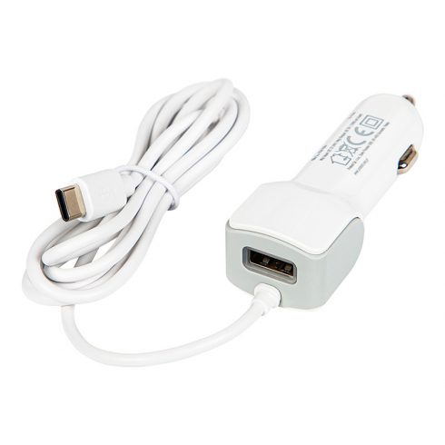 75-729# Auto punjač 5v 2.1a usb-c + usb utičnica 12v-24v d21c