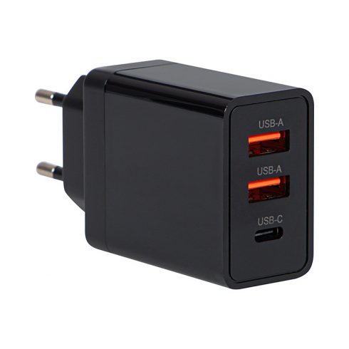 76-018# Zidni punjač usbx2 utičnica + usb-c qc 30w