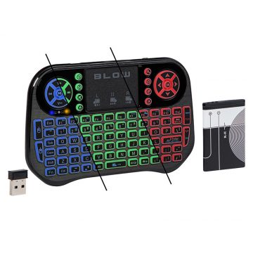   84-256# Bežična tipkovnica 2,4 GHz + bluetooth miniks-6 + touch pad