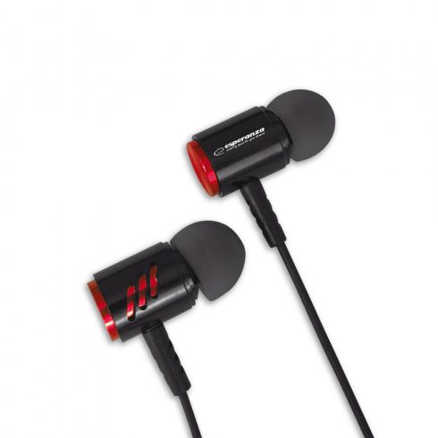 EH207KR Esperanza metalne in-ear slušalice s mikrofonom eh207 crne i crvene