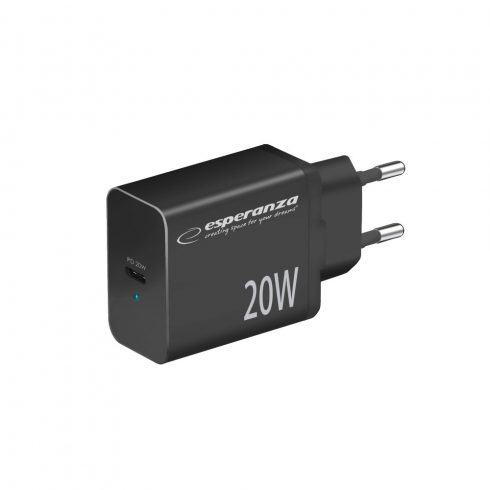 EZC104K Esperanza zidni punjač 20w USB-C PD crni