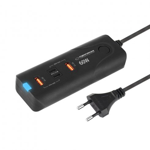 EZC109 Esperanza zidni punjač 60w 2x usb-c pd 30w / 2x usb-a qc 3.0 18w