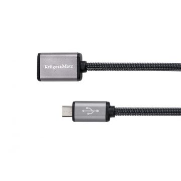   KM0333 USB-micro USB utičnica-utikač kabel 0,2 m OTG Kruger&Matz