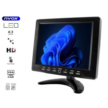   Automobilski monitor ili samostojeći LCD s 8 inčnim VGA zaslonom osjetljivim na dodir 12V 230V... (NVOX PC