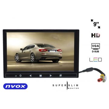   Nvox hm 910 vga auto monitor ili samostojeći lcd 9 inča led hd vga hdmi av 12v 230v