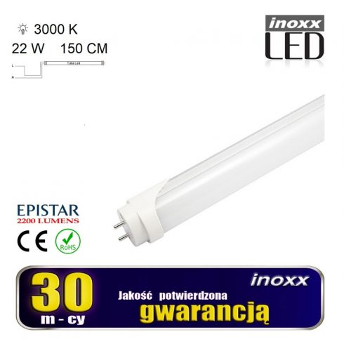 LED fluorescentna cijev 150cm 22w 3000k T8, jednostrana topla