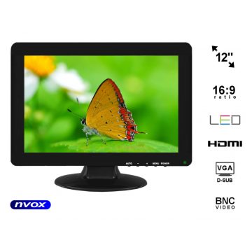   Auto monitor ili samostojeći LCD 12 inča LED VGA HDMI 12V 230V... (NVOX PC1211 VGAH)