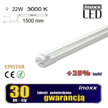   LED fluorescentna cijev 150cm 22w T8 3000K G13 topla prozirna jednostrana