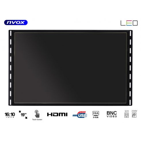 Otvoreni okvir LED zaslon osjetljiv na dodir 19 inča VGA HDMI USB BNC 12v 230v