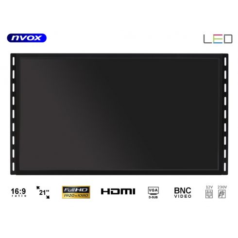 Monitor otvorenog okvira led 21 inča vga hdmi usb bnc 12v 230v