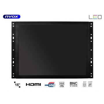   LCD monitor otvorenog okvira 15 inča LED VGA HDMI DVI 12V 230V... (NVOX OP1500VH)