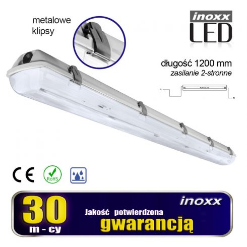 Hermetička industrijska IP65 LED svjetiljka 1x120cm T8 G13 dvostrano napajanje