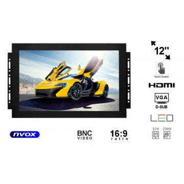   12 inčni LED zaslon osjetljiv na dodir otvorenog okvira s VGA HDMI BNC... ulazom (NVOX OP1211T)