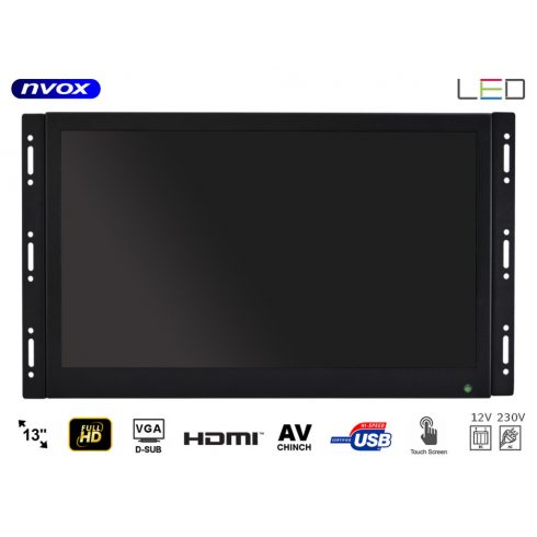 IPS Open Frame zaslon osjetljiv na dodir LED 13 inča Full HD VGA HDMI USB AV 12v 230v