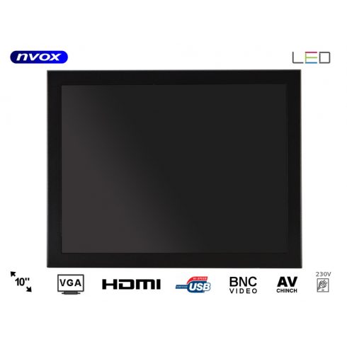 Monitor otvorenog okvira led 10 inča vga hdmi usb bnc av 12v 230v