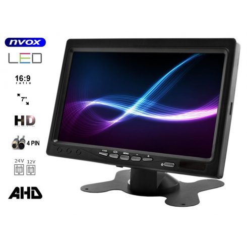 Nvox ahm607 dvostruki automonitor samostojeći LCD 7 inča ahd/hd s okvirom od 4 pina 12/24v