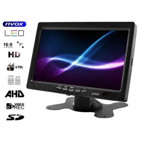 Nvox ahm612r dvostruki monitor za automobil, samostojeći LCD 7 inča ahd/hd s 4 pinskim okvirom 12/24v komplet