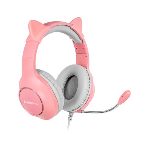 Kruger & Matz Gamer Kids on-ear gaming slušalice za djecu, roze