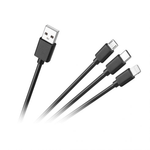 3 u 1 priključni kabel, USB A - micro/C/lightning 1,2 m