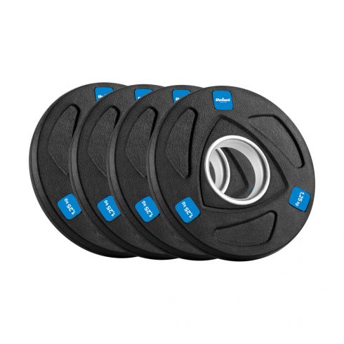 Set utega od gumiranog lijevanog željeza 4x1,25 kg, olimpijski otvor 51 mm, REBEL ACTIVE