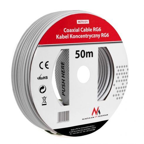 Maclean antena/satelitski koaksijalni kabel, 1.0CCS RG6, 50M, MCTV-571