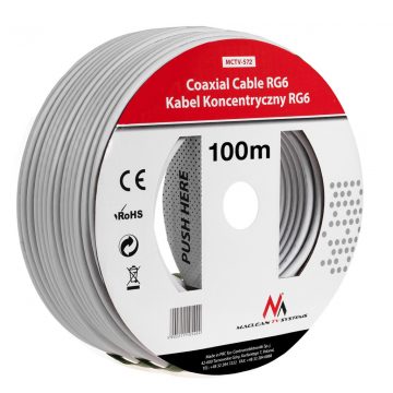   Maclean koaksijalni kabel, satelitski antenski kabel, 1.0CCS RG6, 100M, MCTV-572