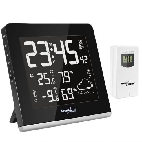 Bežična meteorološka stanica u 9 boja GreenBlue GB151 DCF VA LCD