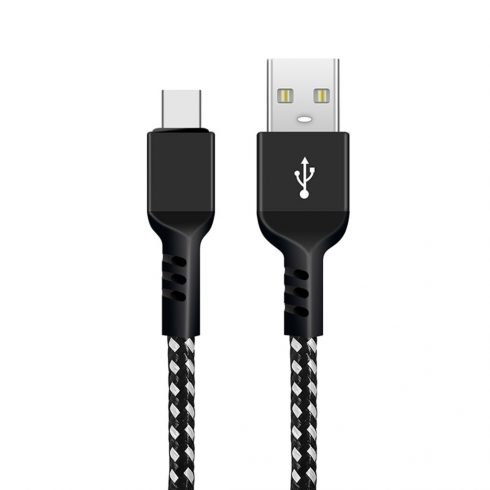 Maclean USB-C kabel, podržava brzo punjenje, prijenos podataka, 2.4A, 5V/2.4A, crni, dužine 1m, MCE471