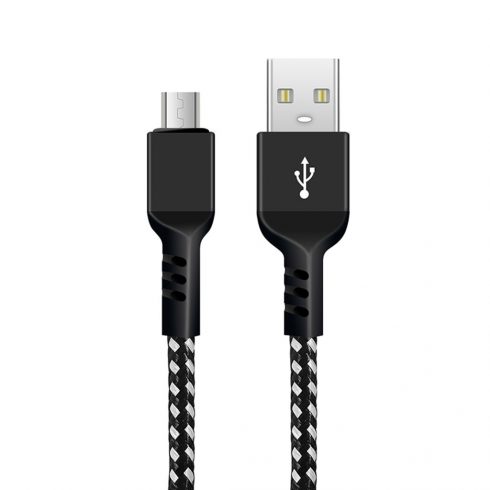 Maclean microUSB kabel, podržava Fast Charge 2.4At, prijenos podataka, 5V/2.4A, crni, dužine 1m, MCE473