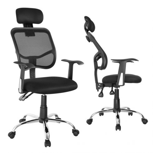 Ergo Office mrežasta ergonomska uredska stolica, s visokim naslonom, podesivim naslonom za glavu, max 150 kg, ER-413