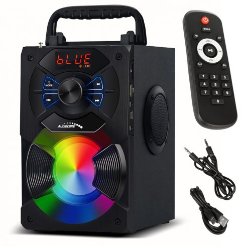 Audiocore prijenosni bluetooth zvučnik, FM radio, ulaz za SD/MMC karticu, AUX, USB, daljinski upravljač, AC730