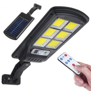   Solarna LED ulična svjetiljka sa senzorom pokreta i daljinskim upravljačem Maclean IP54, 4W, 400lm, 6500K, Li-ion 1200 mAh, 3 moda MCE446